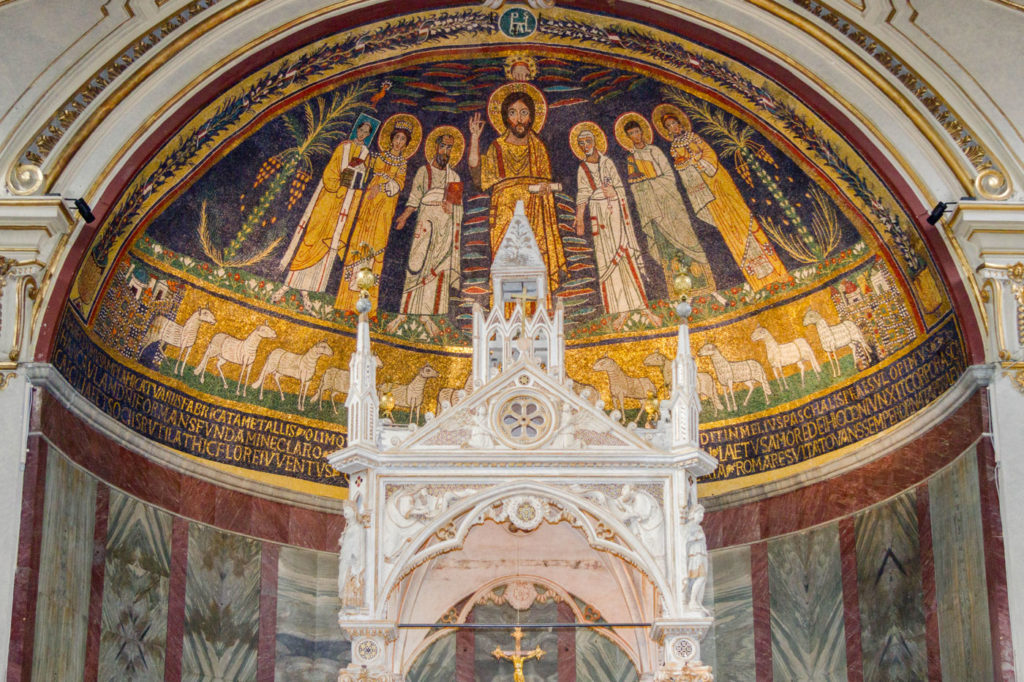 Baldachin and mosaics in Santa Cecilia in Trastevere