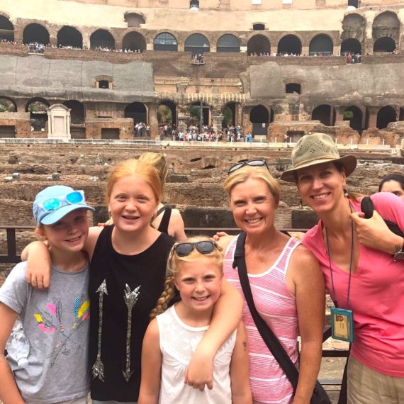 Happy kids at the Colosseum